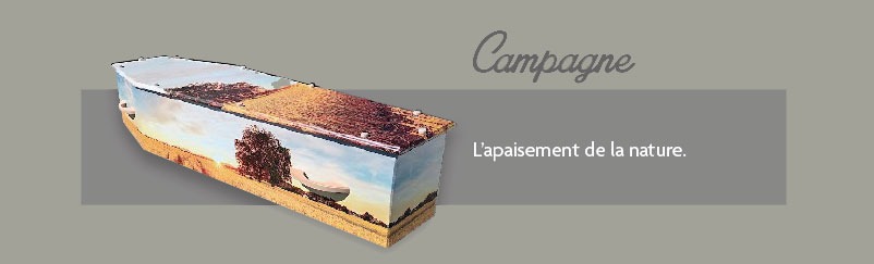 cercueil décoré thème campagne