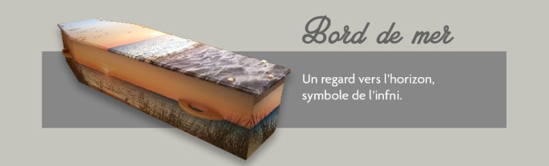 cercueil décoré thème bord de mer
