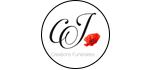 logo cj créations funéraires avec bordure noire et coquelicot